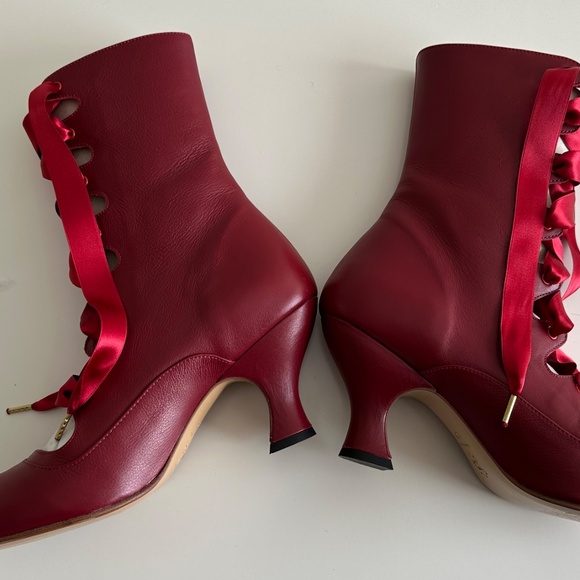 American Duchess Original Tango Boots Red Size 8 1/2 Worn Once - Picture 12 of 14